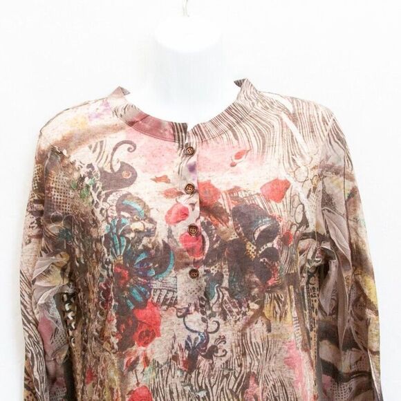 Vgt Ania A Art To Wear Western Steampunk Boho Painting Mesh Asymmetrical Dress S - Picture 2 of 12